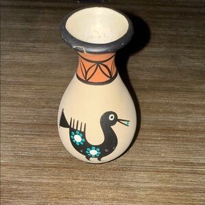 Vintage Kopa Pottery Hand Painted Hohokam Bird Vase Arizona